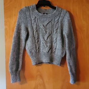 H&M cropped cable knit sweater